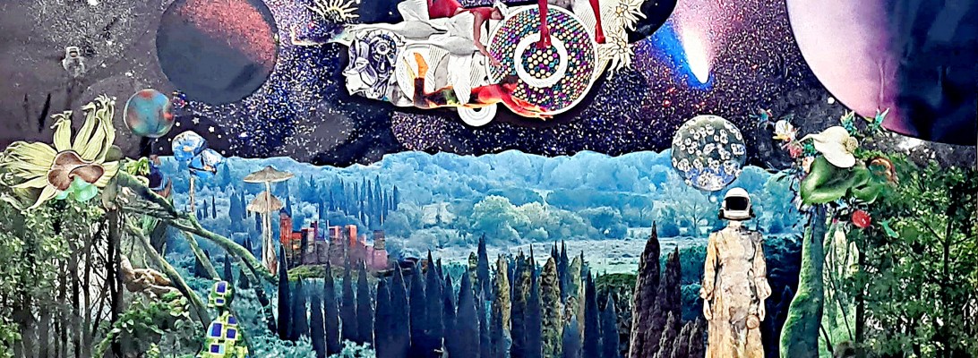 analoge Collage: Trip in die hohen Grenzgebiete: